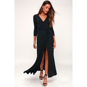 Like new Garden District Black Wrap Maxi Dress.